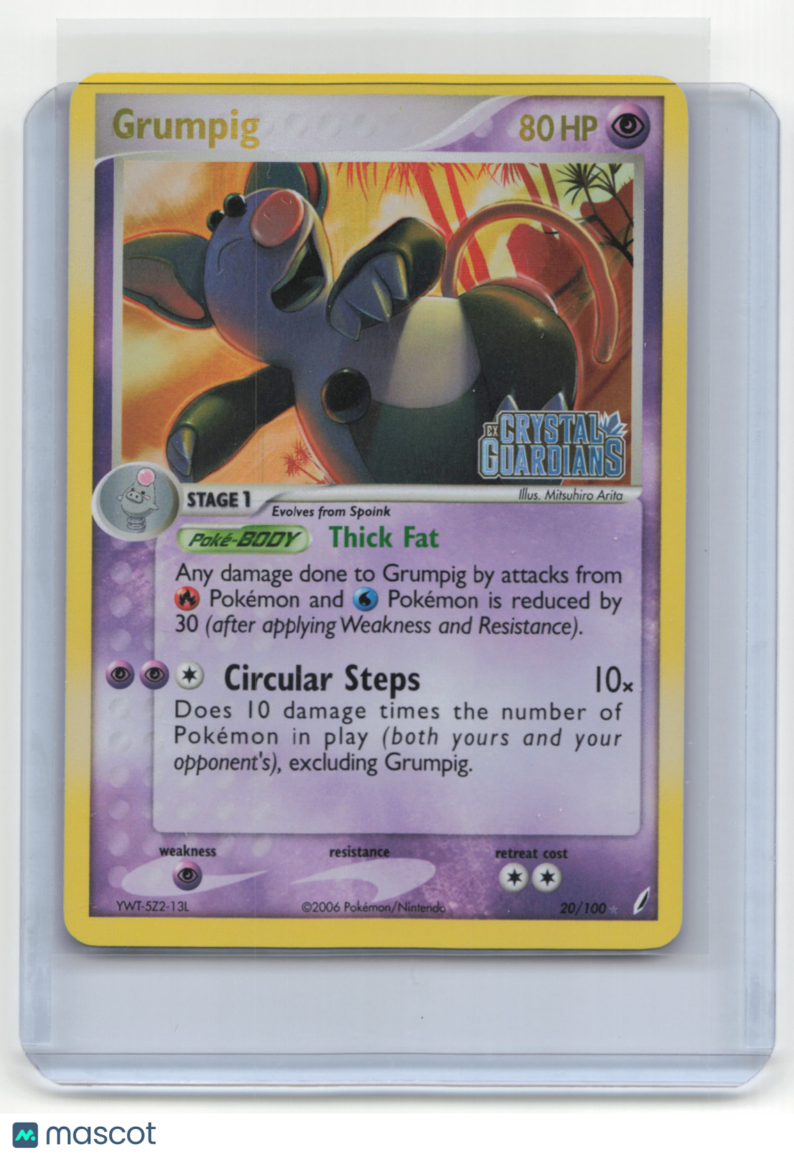 2006 Pokemon TCG Grumpig Crystal Guardians #26/100 Holo Stamped