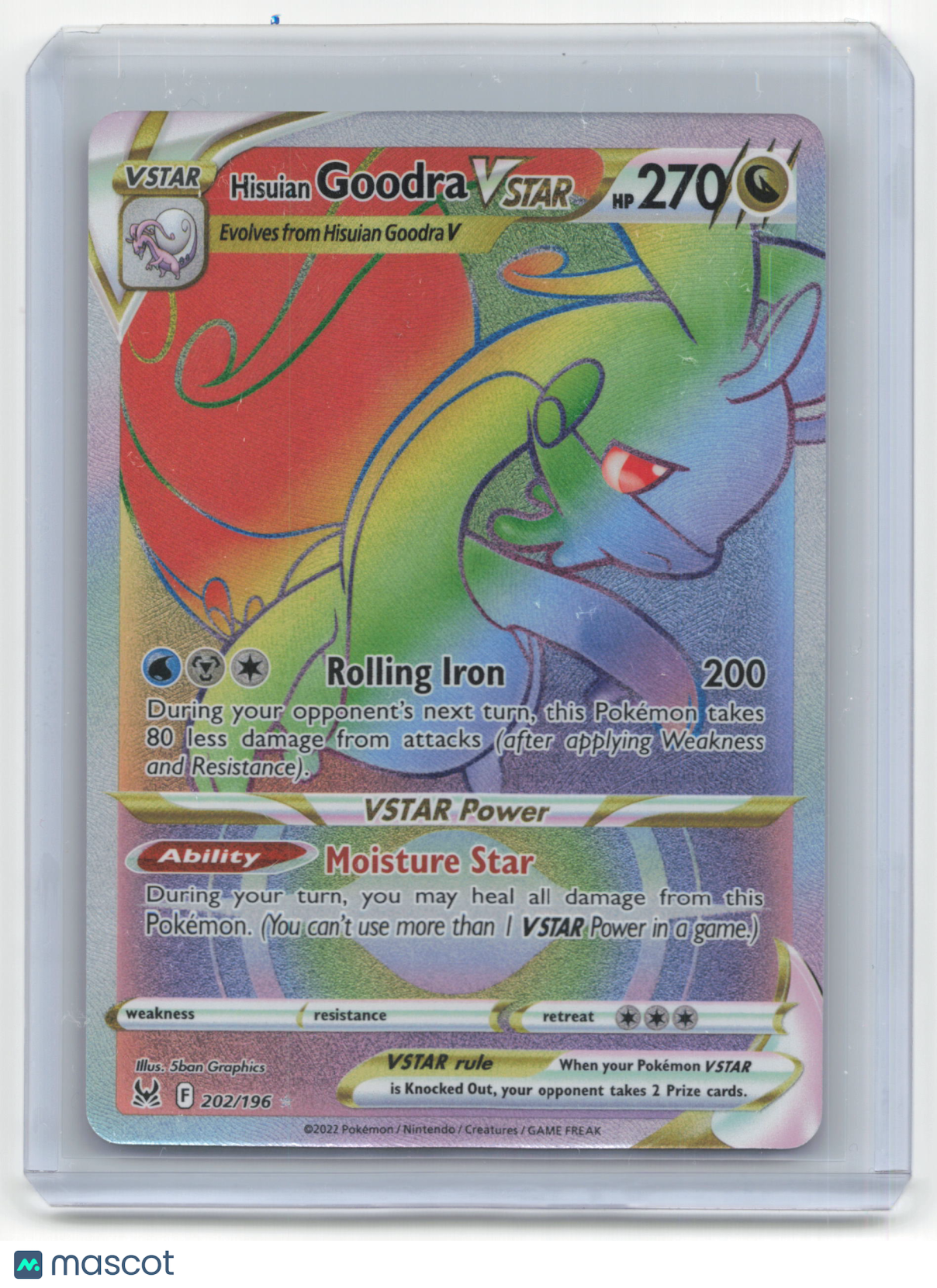 2022 Pokemon TCG Hisuian Goodra VSTAR Lost Origin #202/196 Light Played