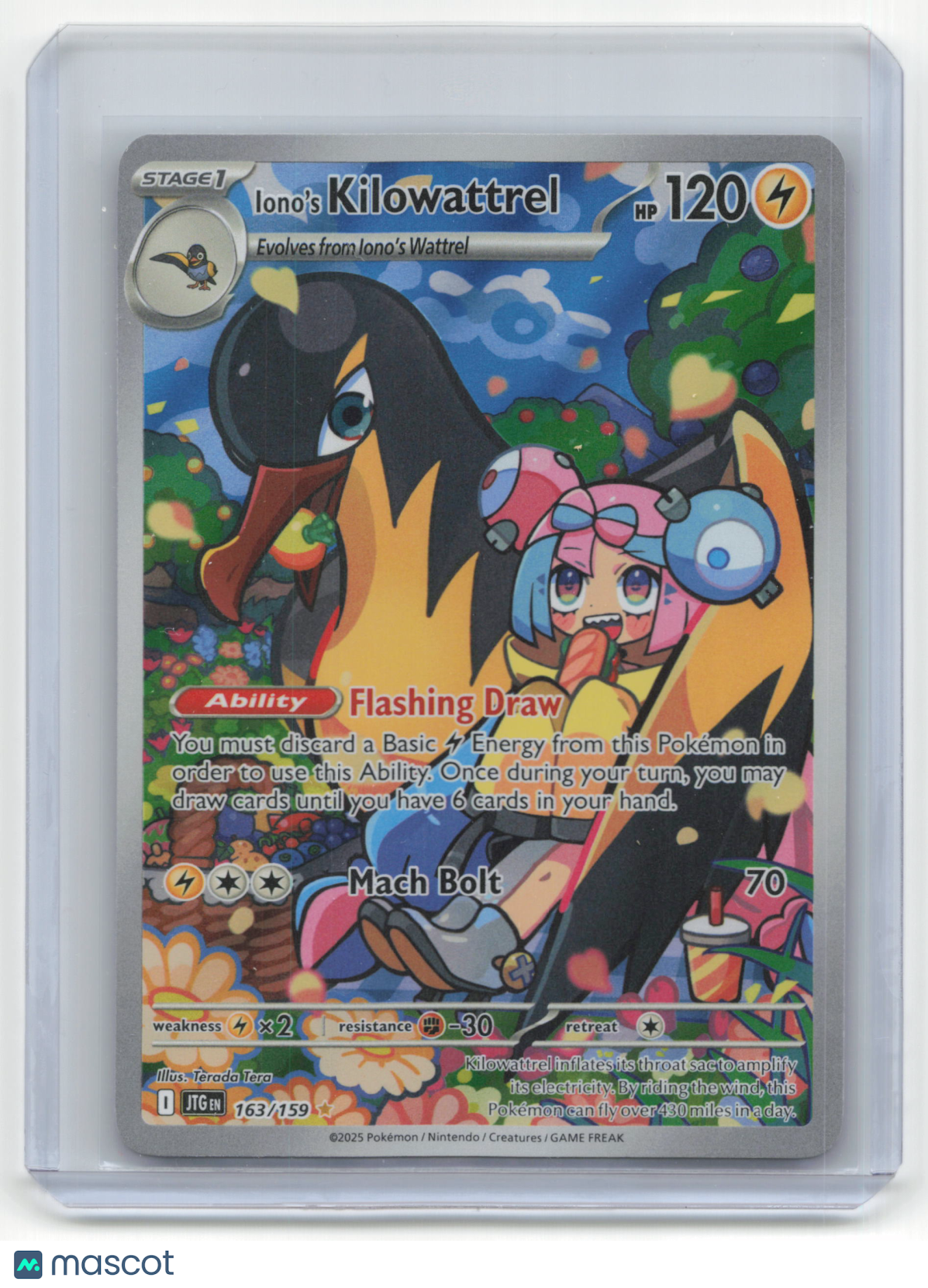 2025 Pokemon TCG Iono's Kilowattrel Journey Together #163/159 English
