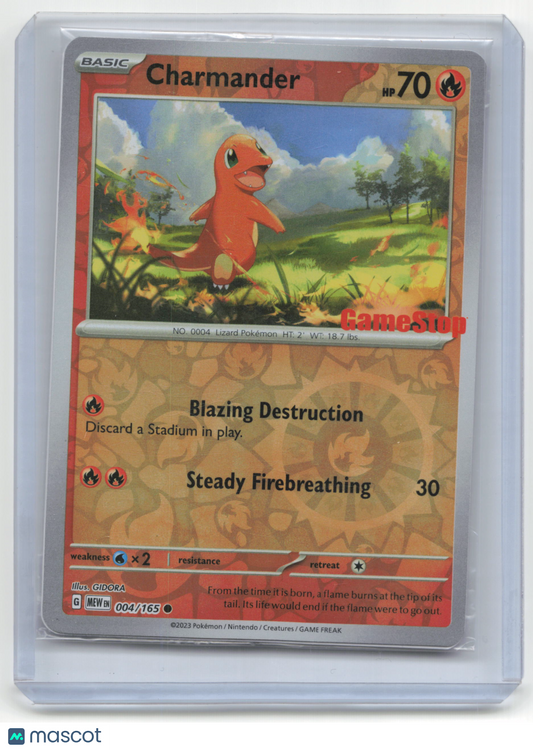 2023 Charmander Pokemon 151 #004/165 Gamestop Promo