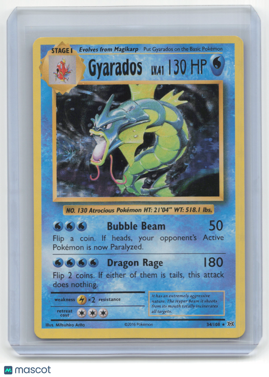 2016 Pokemon TCG Gyarados XY Evolutions #34/108 Holo