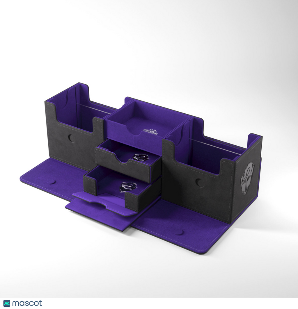 Gamegenic Black/Purple The Academic 266+ XL Convertible Deck Box