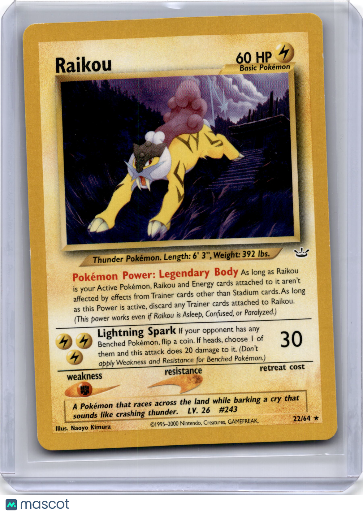 2001 Pokemon TCG Raikou Neo Revelation #22/64 Light Played Unlimited - Papa Joey's Collectibles