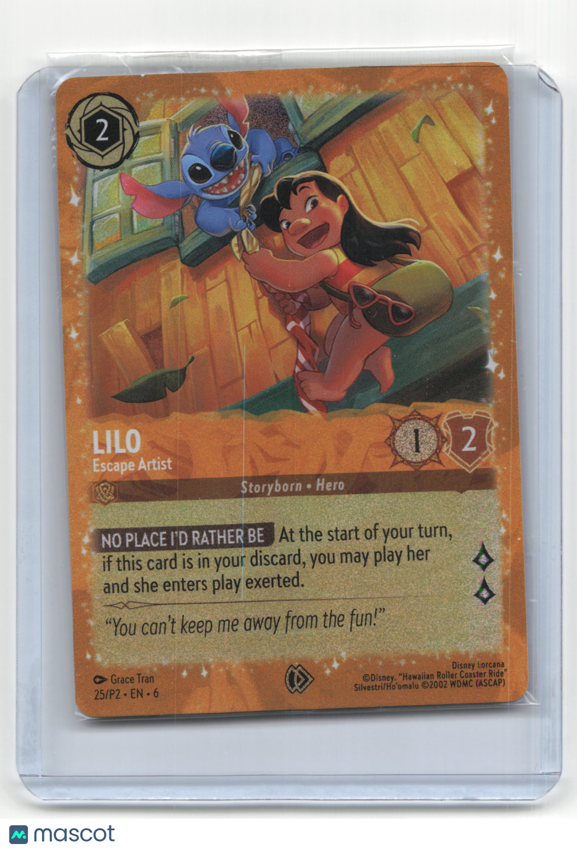 2024 Lorcana Lilo Azurite Sea #25/P2 Sealed