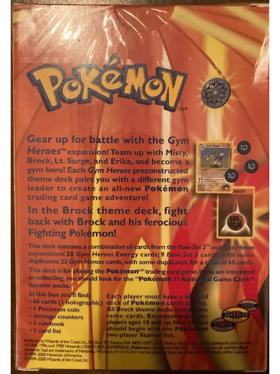 2000 Pokemon Gym Heroes Brock Theme Deck - Papa Joey's Collectibles
