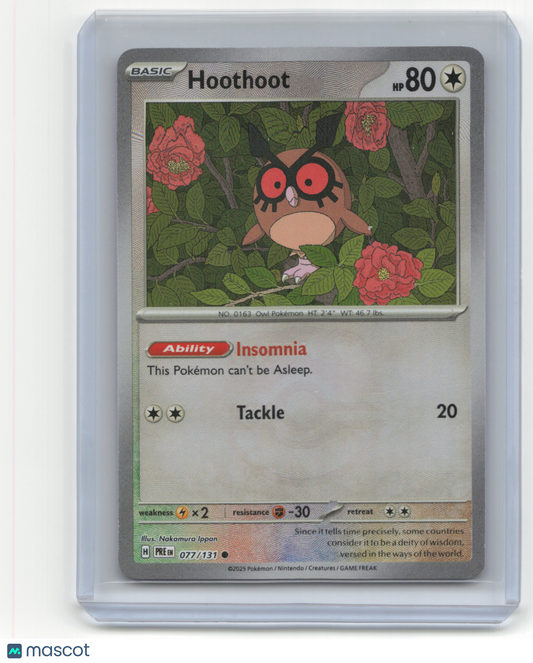 2025 Pokemon TCG Hoothoot Prismatic Evolutions #077/131 MasterBall Holo