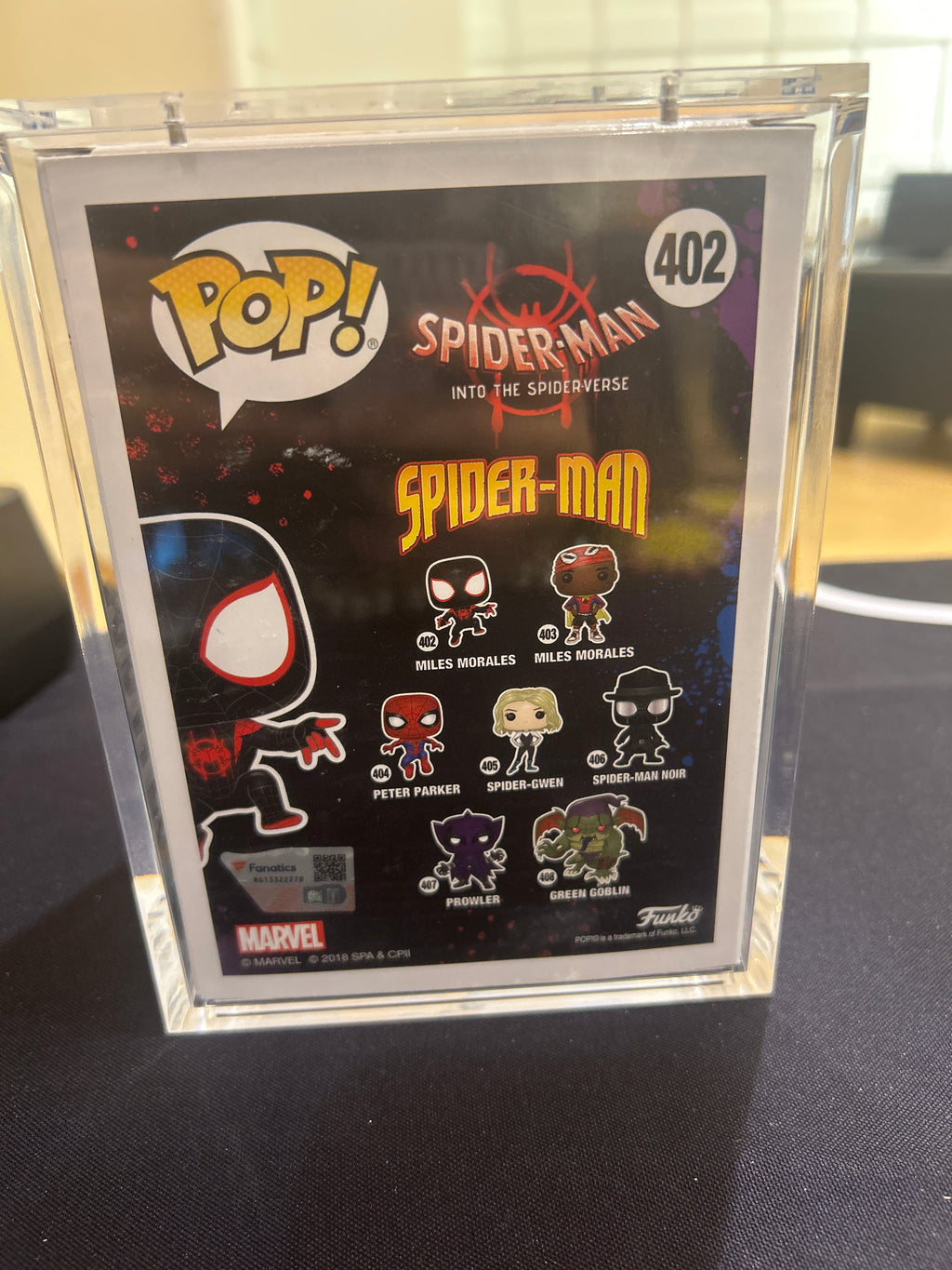 POP! Spiderman Into The Spider-Verse 402 MILES MORALES ART & AUTOGRAPH