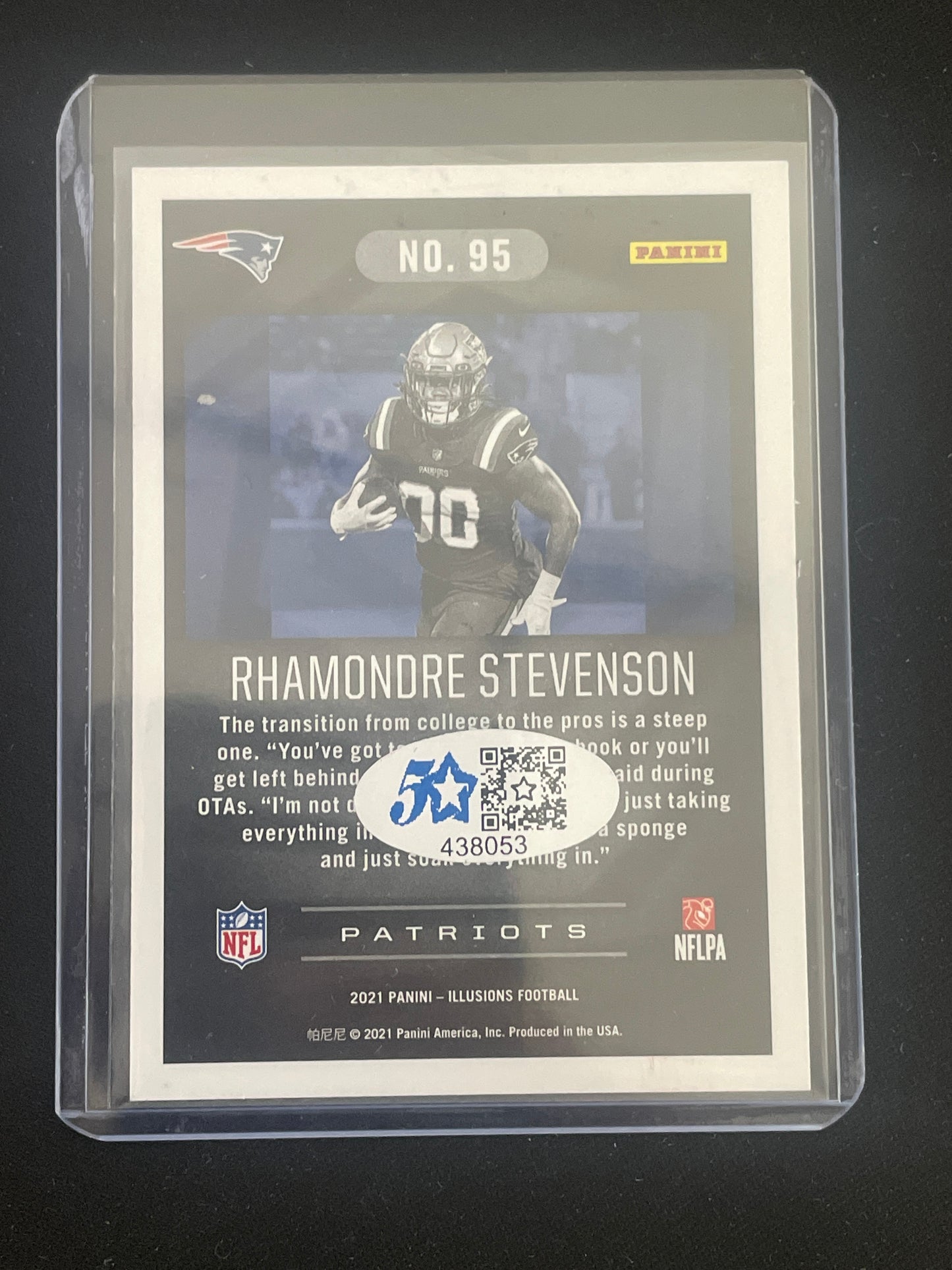 2021 Illusions Football Rhamondre Stevenson Autograph w/COA #95