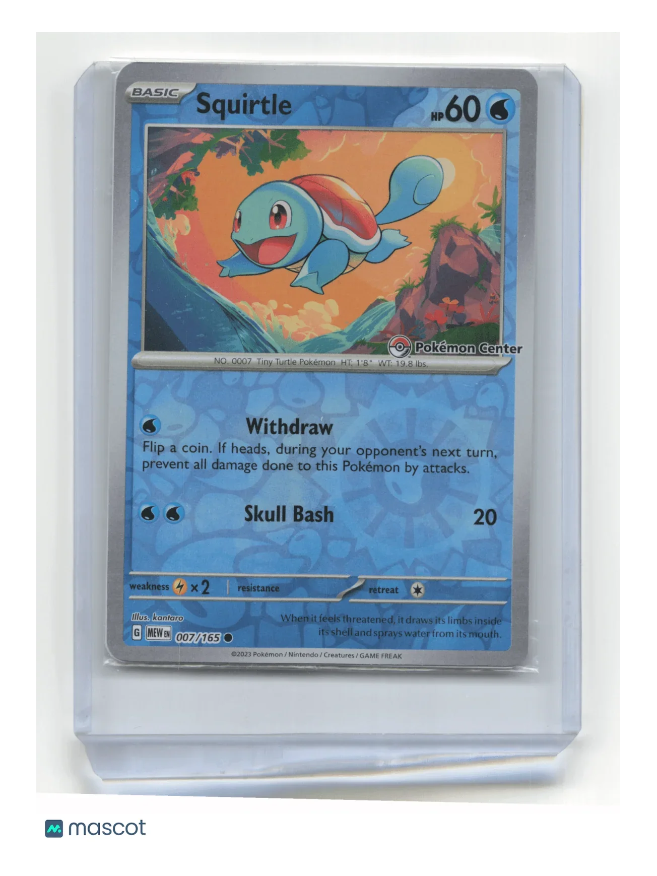2023 Squirtle Pokemon 151 #007/165 Pokemon Center Stamped Sealed - Papa Joey's Collectibles