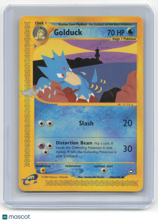 2002 Pokemon TCG Golduck Aquapolis #50a/147 Damaged