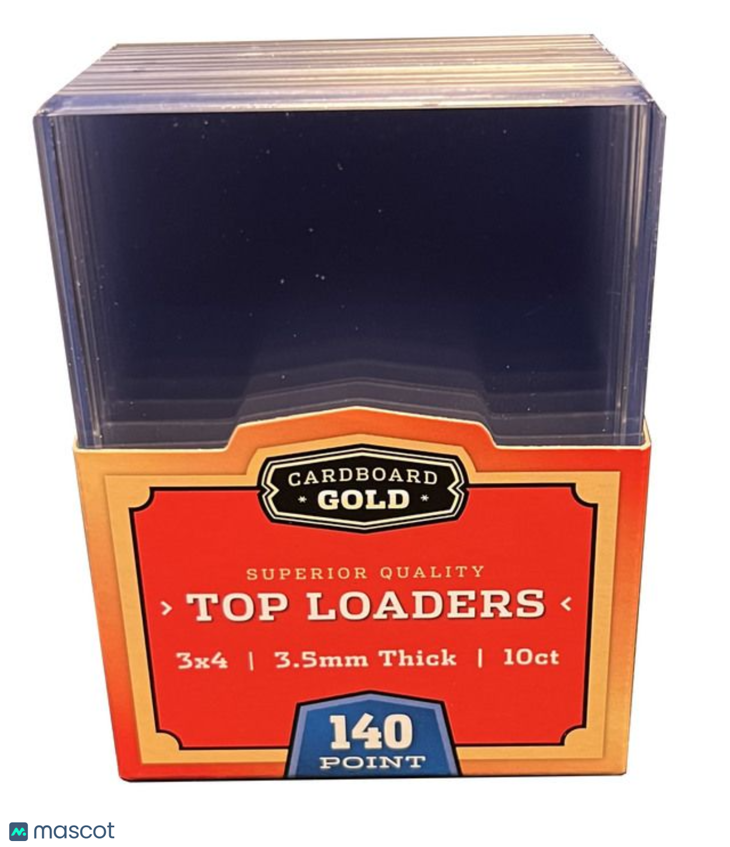 Cardboard Gold Standard 140 Pt. Clear 3" x 4" Toploader 10 ct.