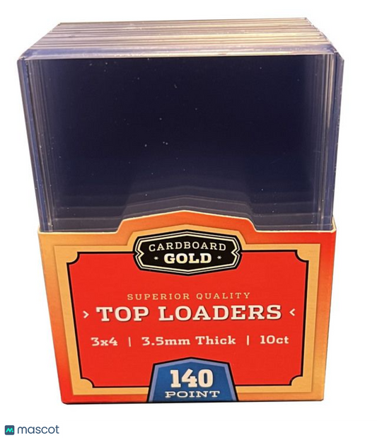 Cardboard Gold Standard 140 Pt. Clear 3" x 4" Toploader 10 ct.
