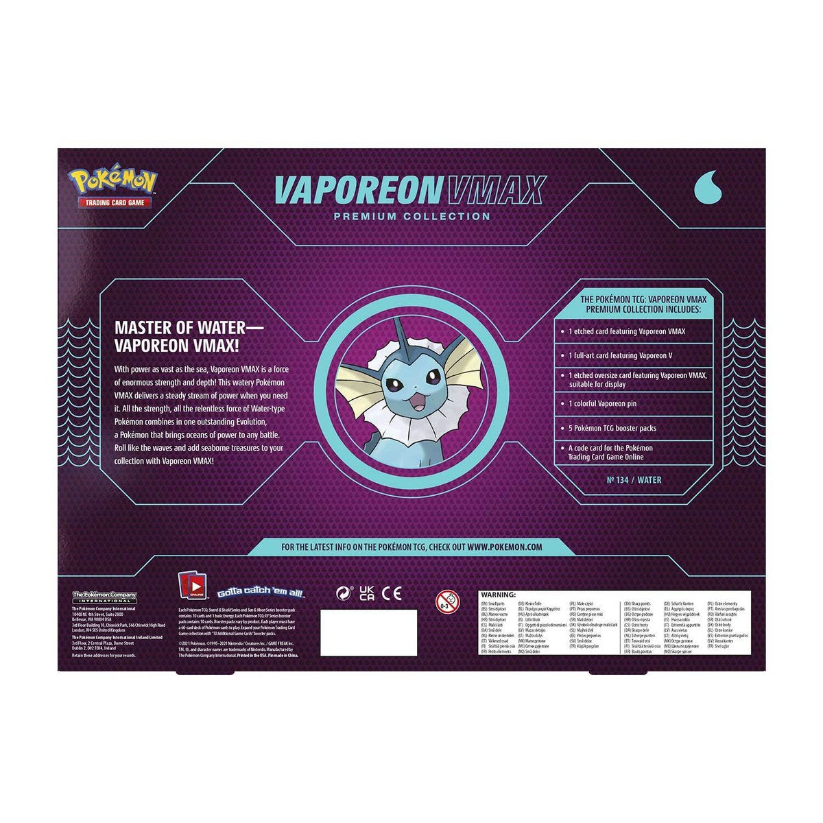 2022 Pokemon Premium Collection Vaporeon VMAX