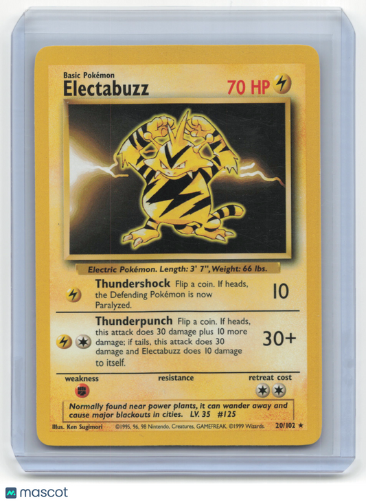 1999 Pokemon TCG Electabuzz Base Set #20/102 Unlimited