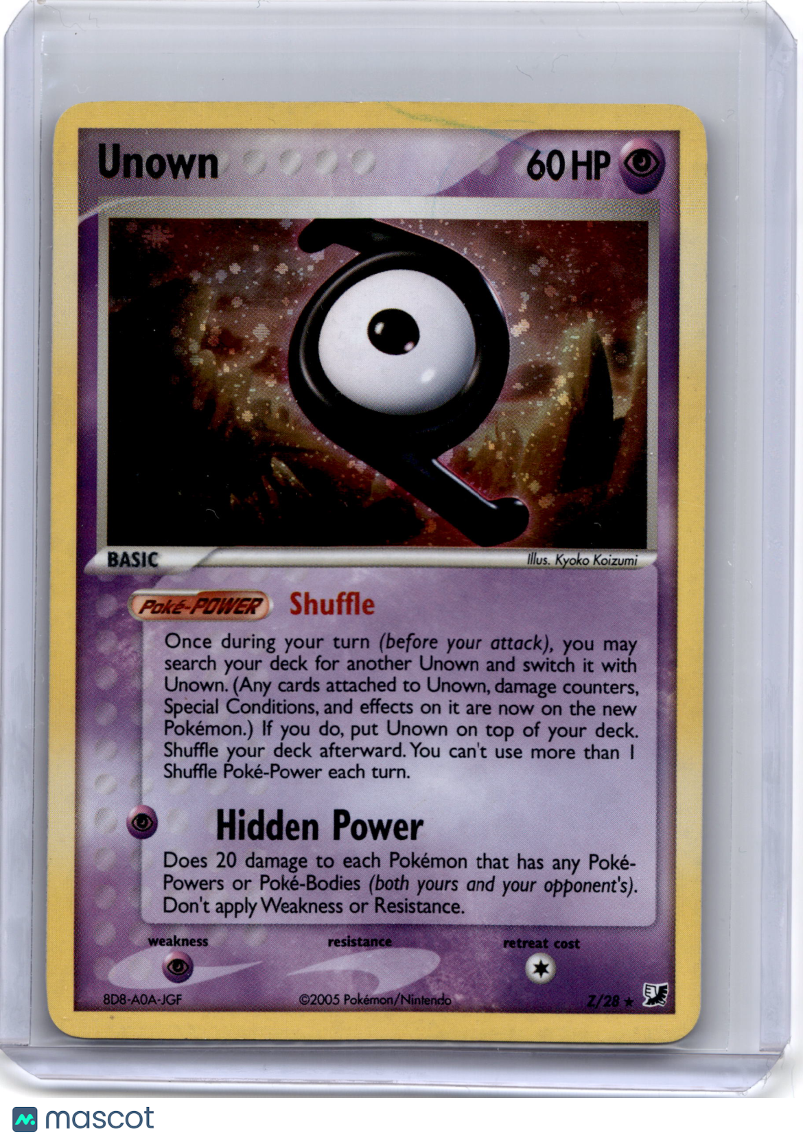 2005 Pokemon TCG Unown EX Unseen Forces #2/28 Damaged - Papa Joey's Collectibles