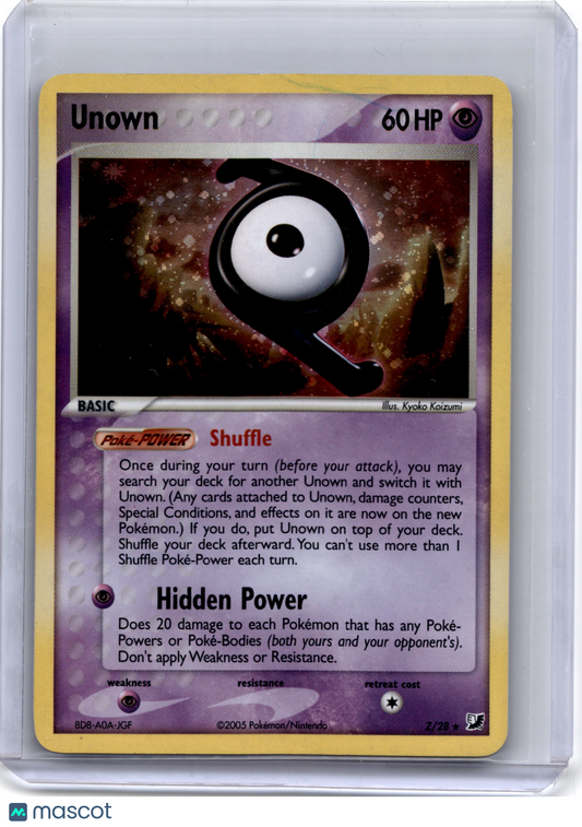 2005 Pokemon TCG Unown EX Unseen Forces #2/28 Damaged - Papa Joey's Collectibles