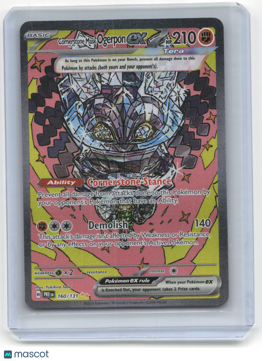 2025 Pokemon Cornerstone Mask Ogerpon EX Prismatic Evolutions #160/131 Near Mint
