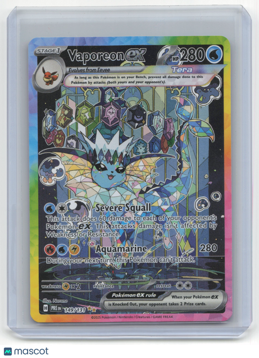 2025 Pokemon Vaporeon ex Prismatic Evolutions #149/131