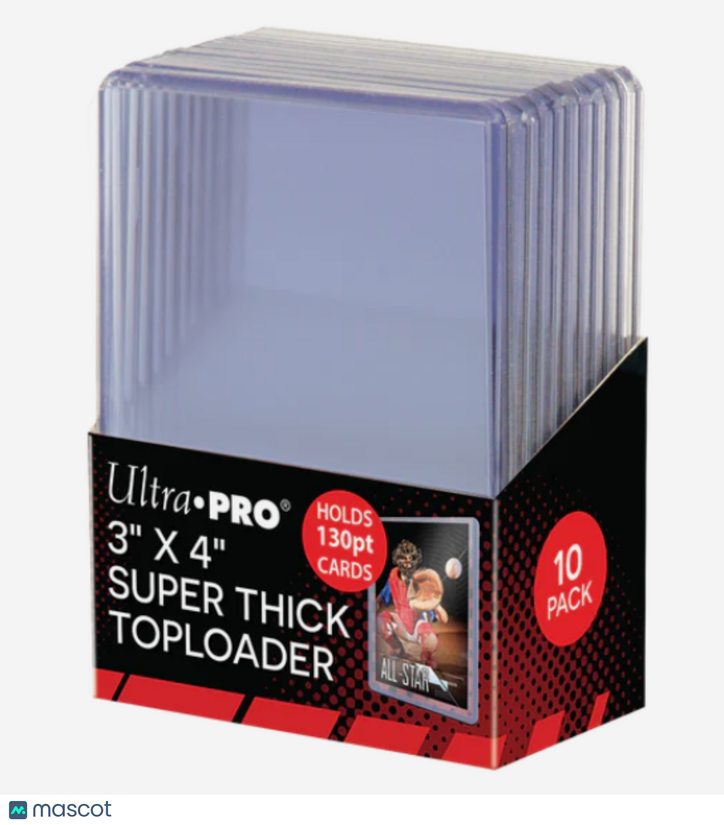 Ultra PRO Standard 130 Pt. Pt. Clear 3" x 4" Super Thick Toploader 10 ct.