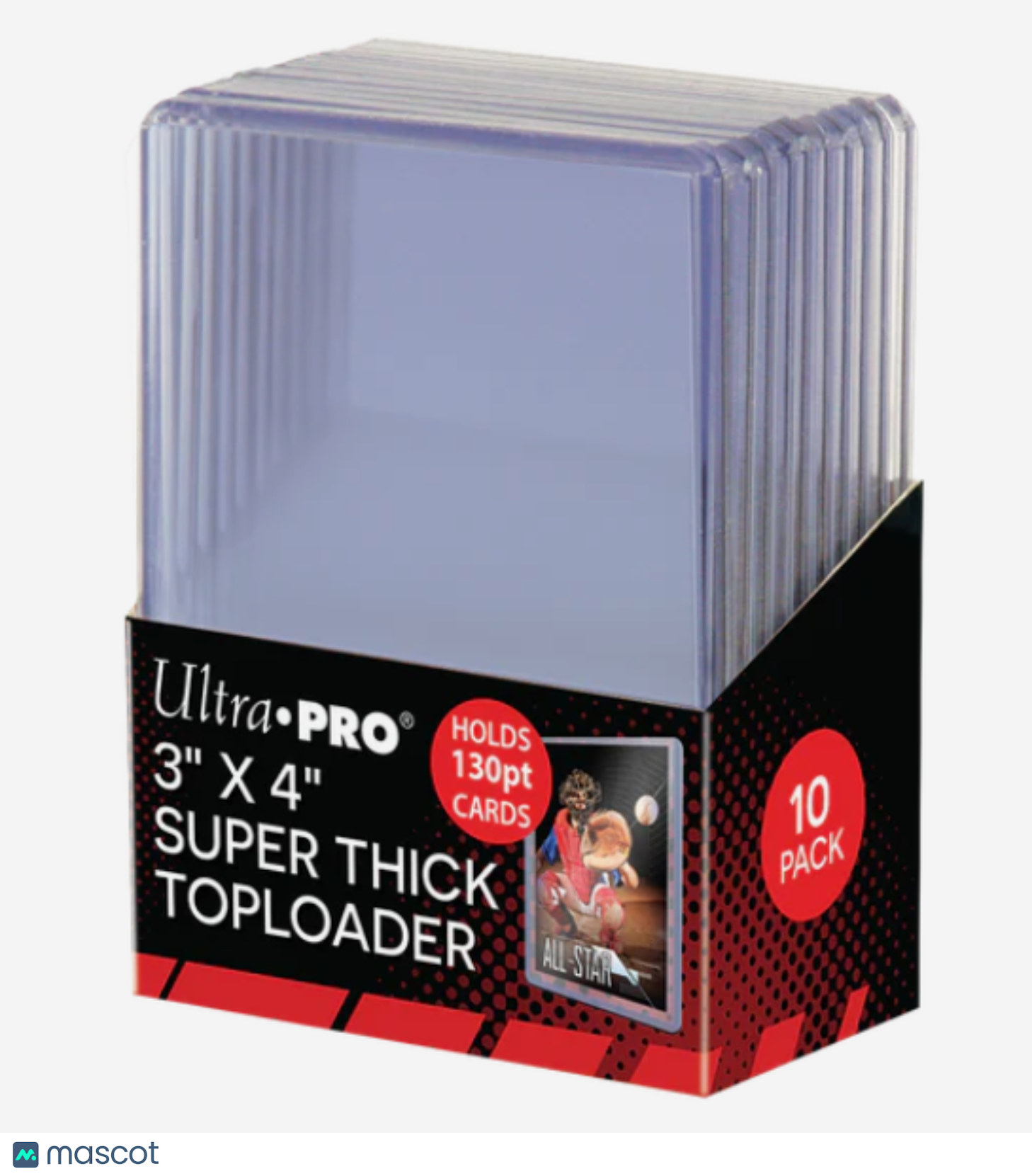 Ultra PRO Standard 130 Pt. Pt. Clear 3" x 4" Super Thick Toploader 10 ct.