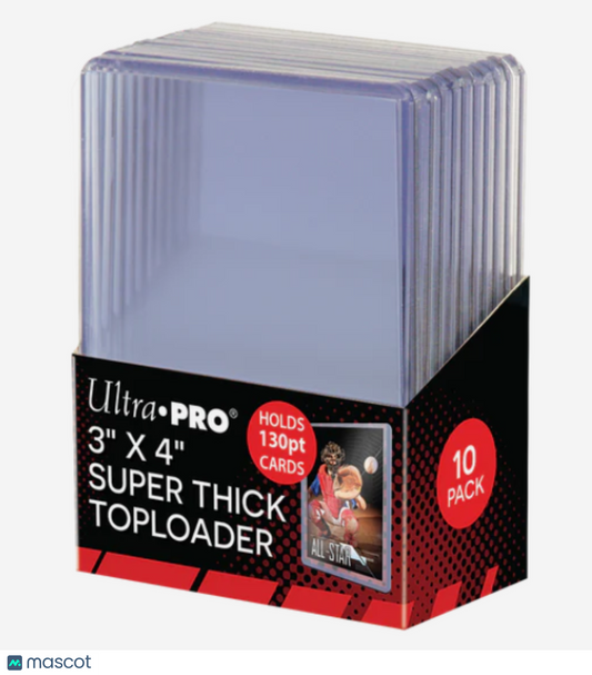 Ultra PRO Standard 130 Pt. Pt. Clear 3" x 4" Super Thick Toploader 10 ct.