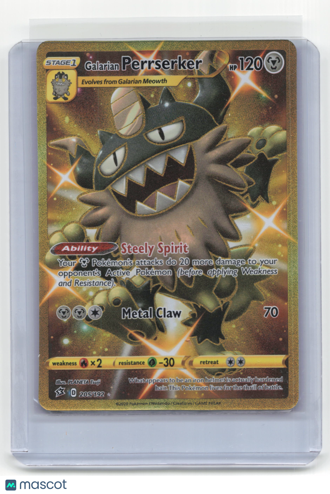 2020 Pokemon TCG Galarian Perrserker Sword & Shield Rebel Clash #205/192