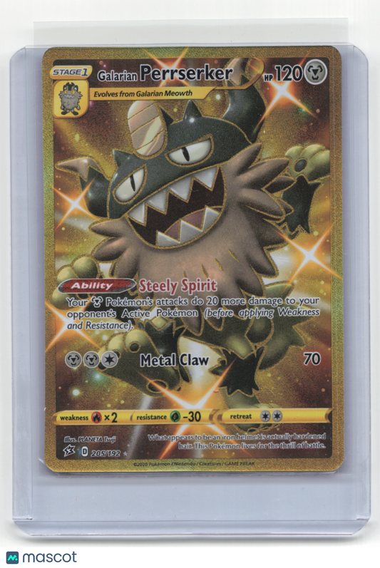 2020 Pokemon TCG Galarian Perrserker Sword & Shield Rebel Clash #205/192