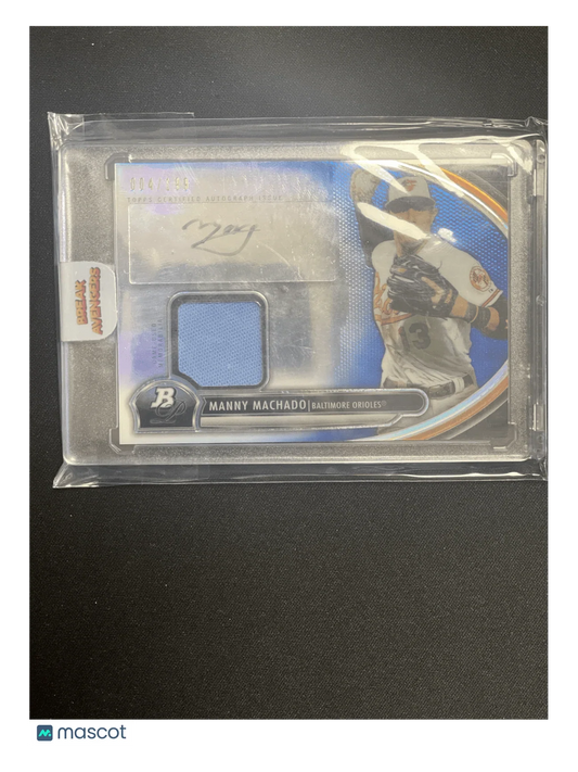 2013 Bowman Baseball Manny Machado Autograph Patch /199 - Papa Joey's Collectibles