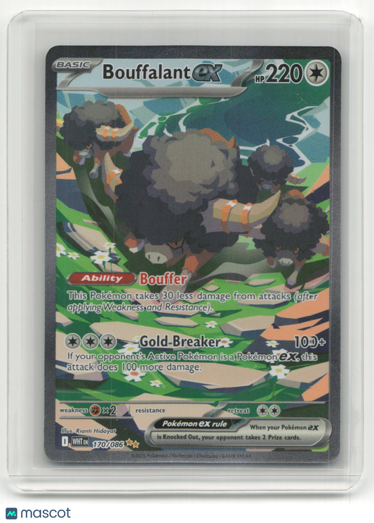 2025 Pokemon TCG Bouffalant EX White Flare #170/086