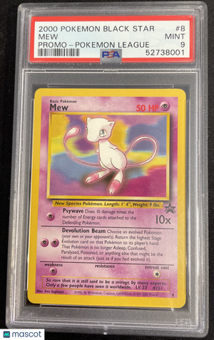 Mew #8 2000 Pokemon Promo Black Star Promo-Pokemon League PSA 9