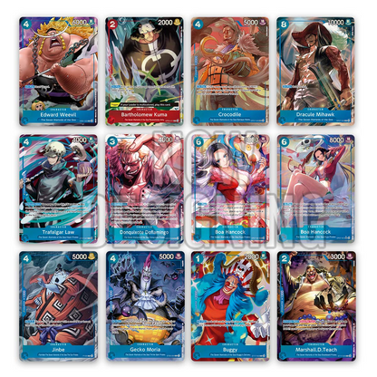 One Piece Premium Bandai Seven Warlords of the Sea Binder Set +12 Bonus Cards!