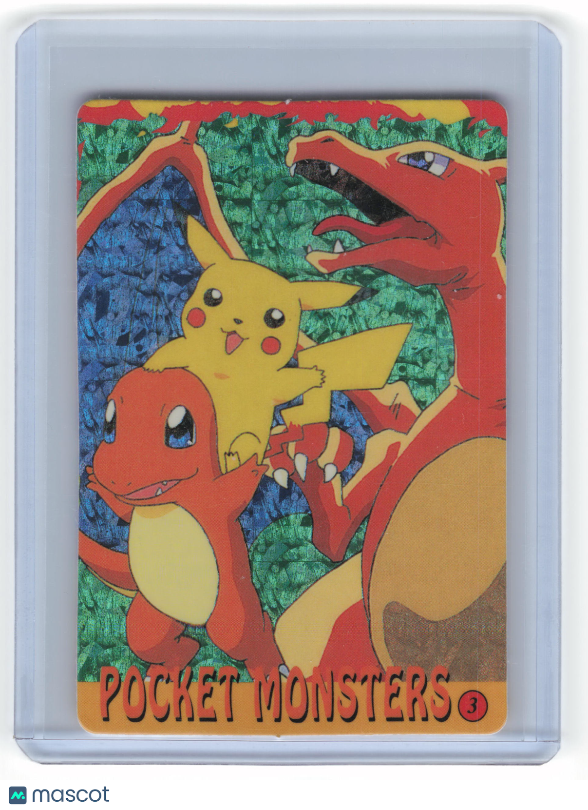 1998 Pocket Monsters Vending Cards Charmander, Pikachu, Charizard Holofoil #3 - Papa Joey's Collectibles