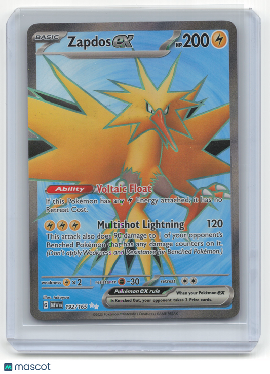 2023 Pokemon TCG Zapdos EX Pokemon 151 #192/165 Lightly Played