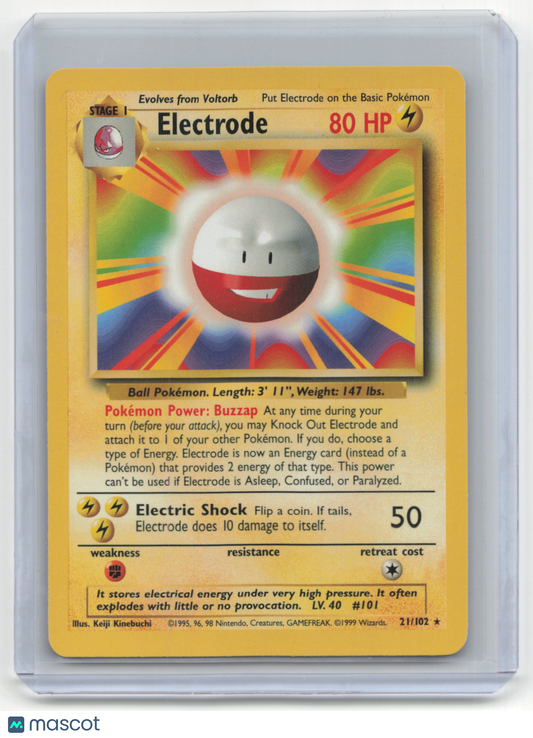 1999 Pokemon TCG Electrode Base Set #21/102 Basic Lightly Played