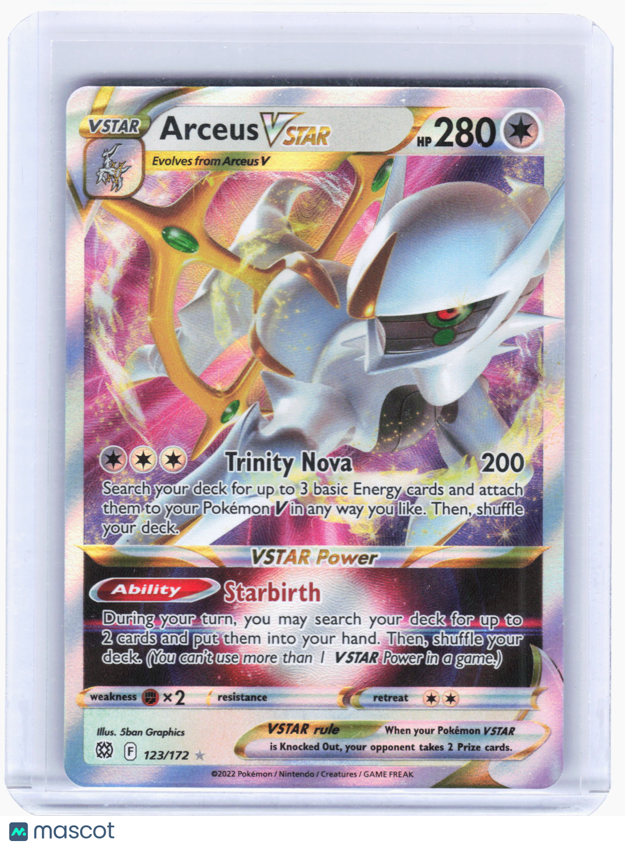 2022 Pokemon—Arceus VSTAR #123/172 Brilliant Stars—Ultra Rare Holo
