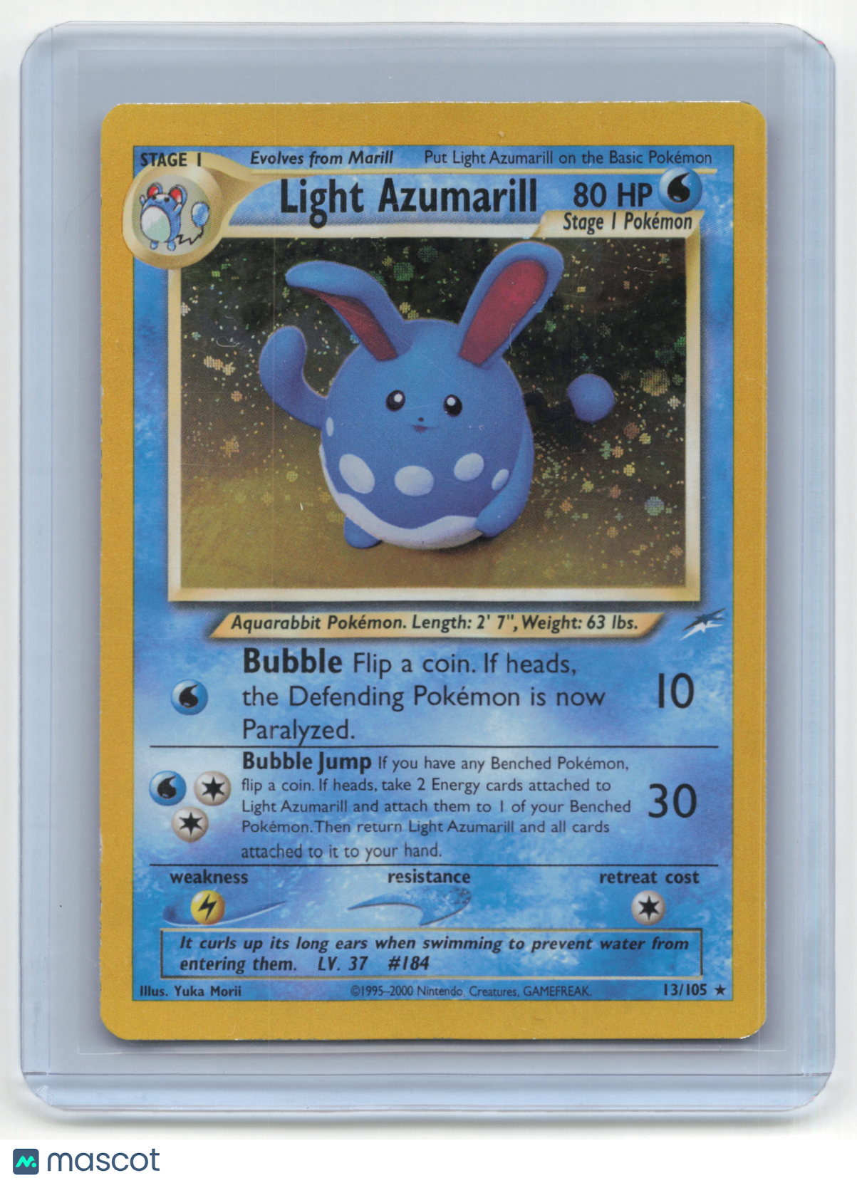 2000 Pokemon TCG Light Azumarill Neo Destiny #13/105 Mod Played Holo