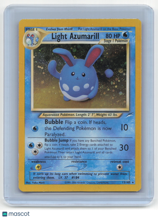 2000 Pokemon TCG Light Azumarill Neo Destiny #13/105 Mod Played Holo