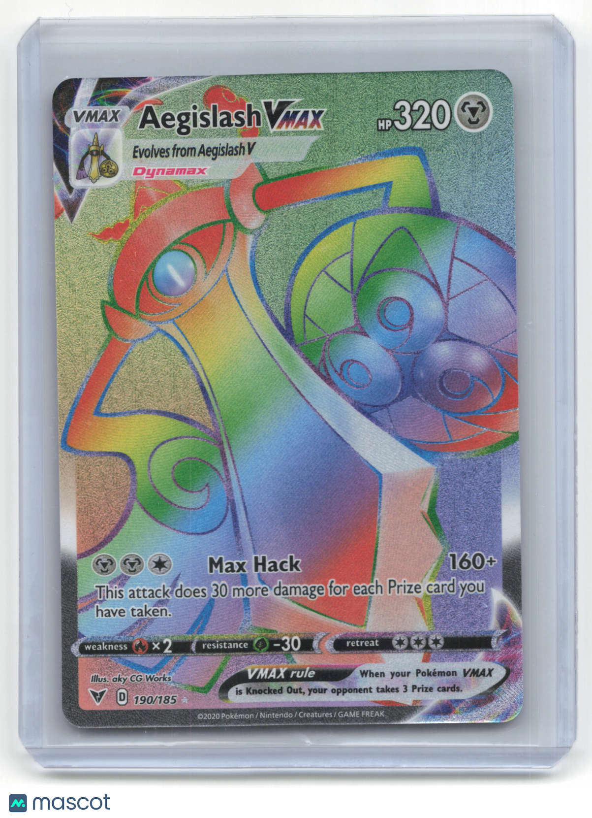 2020 Pokemon Aegislash VMAX Vivid Voltage #190/185 Near Mint FA