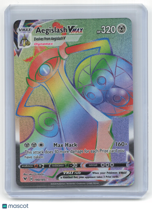 2020 Pokemon Aegislash VMAX Vivid Voltage #190/185 Near Mint FA