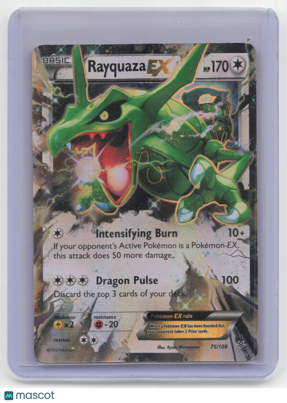 2015 Pokemon Rayquaza EX Roaring Skies #75/108 Mod Played