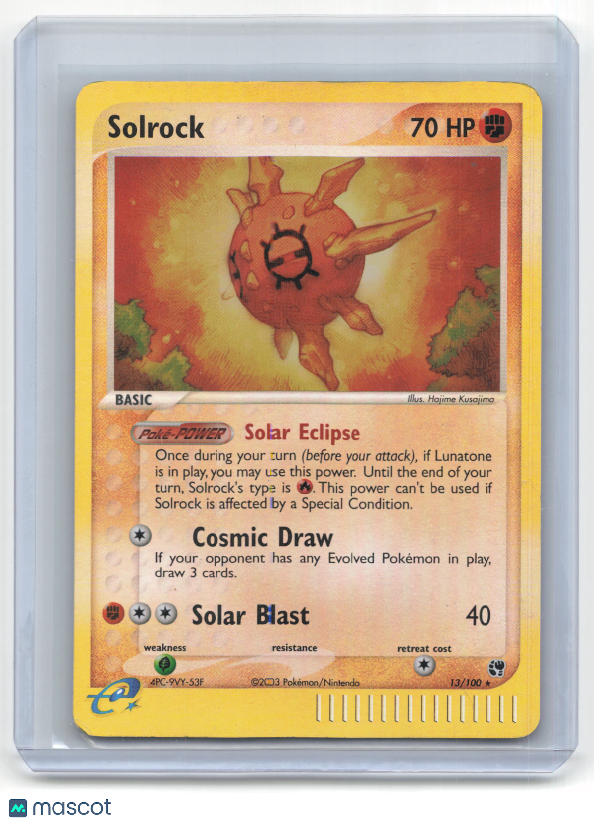 2003 Pokemon Solrock EX Sandstorm #13/100 Moderately Played
