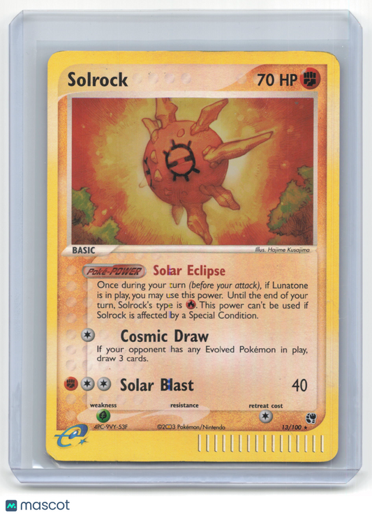 2003 Pokemon Solrock EX Sandstorm #13/100 Moderately Played