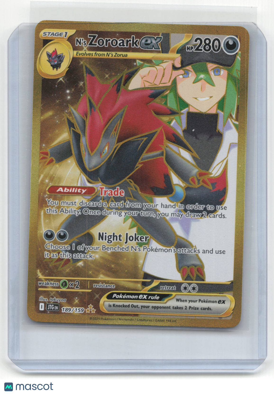 2025 Pokemon N's Zoroark EX Journey Together #189/159