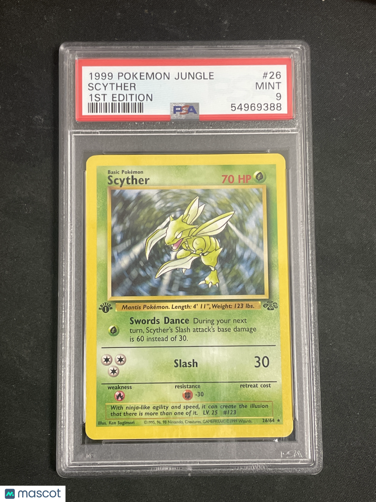Scyther 1999 Pokemon Jungle #26 1ST Edition PSA 9