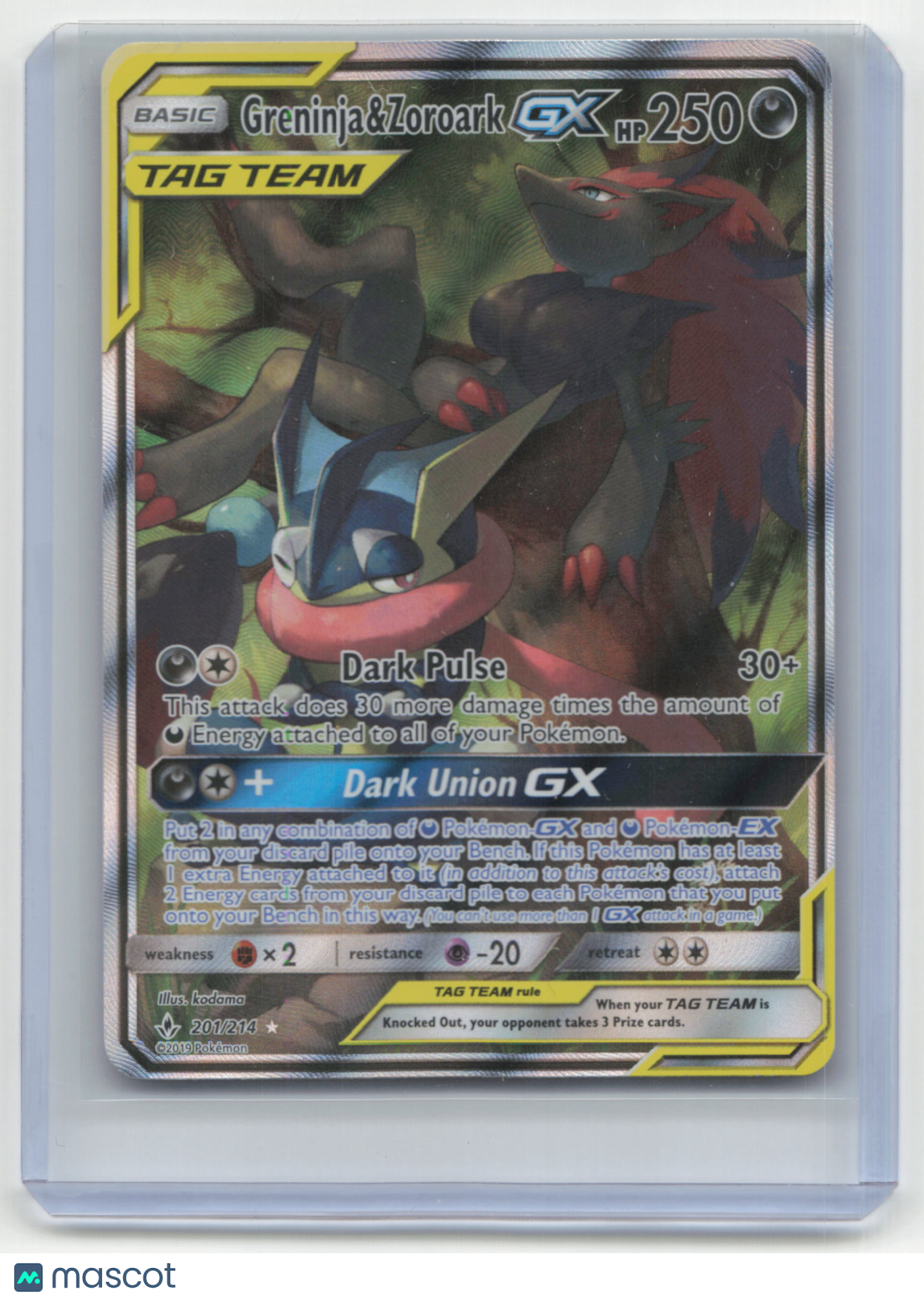2019 Pokemon Greninja & Zoroark GX Unbroken Bonds #201/214 Near Mint