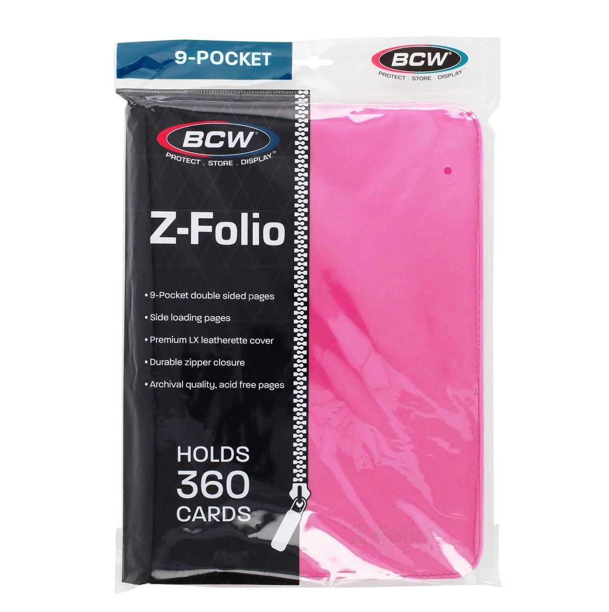 BCW Pink 9-Pocket 360-ct. Standard size Z-Folio Binder - Papa Joey's Collectibles