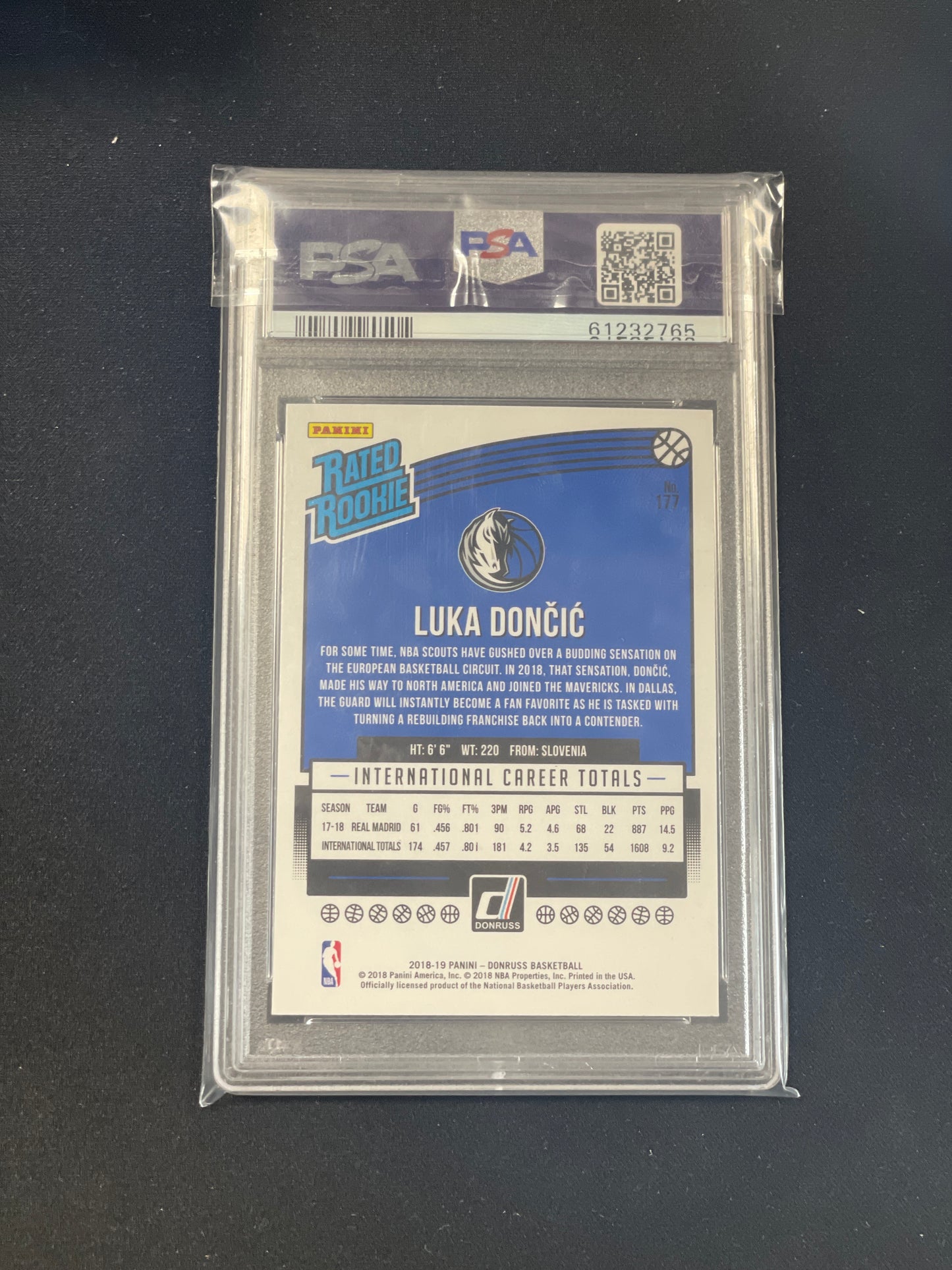 2018 Panini Donruss Basketball Luka Doncic #177 PSA 9