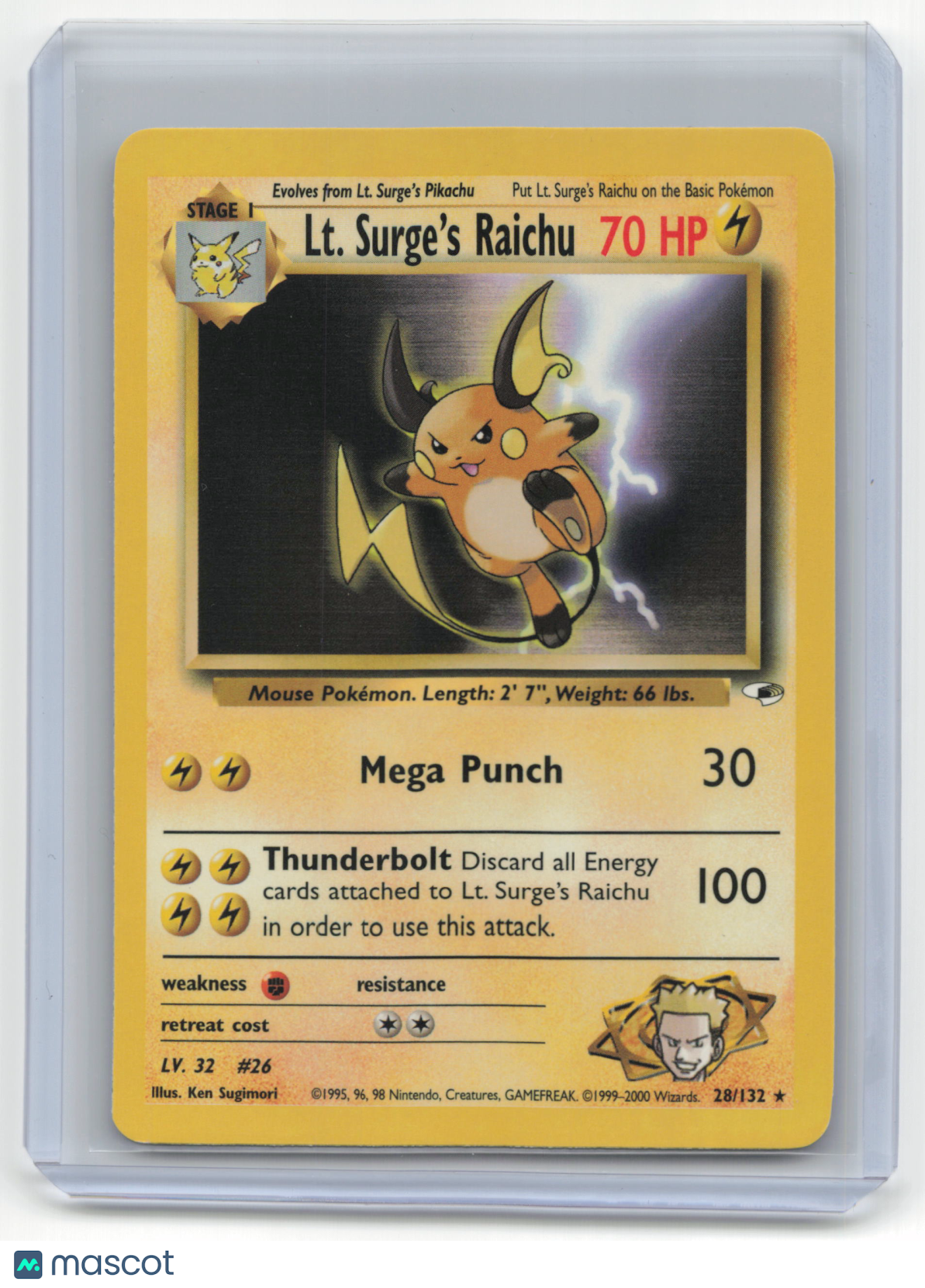 Lt. Surge's Raichu 1999 Pokemon Gym Challenge #28/132