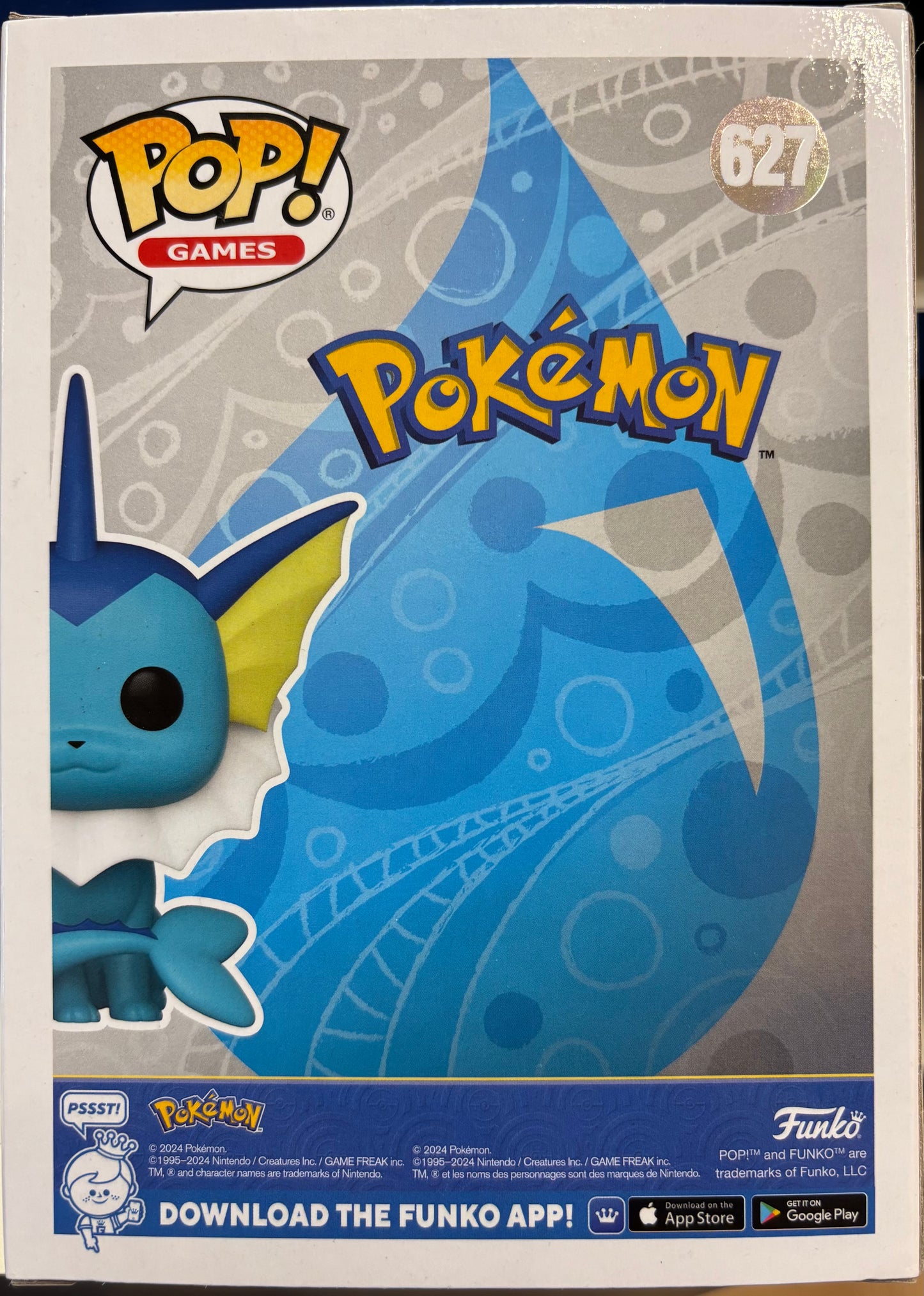 Funko Pokémon Vaporeon #627 (Very Good)  Pokemon Center Exclusive