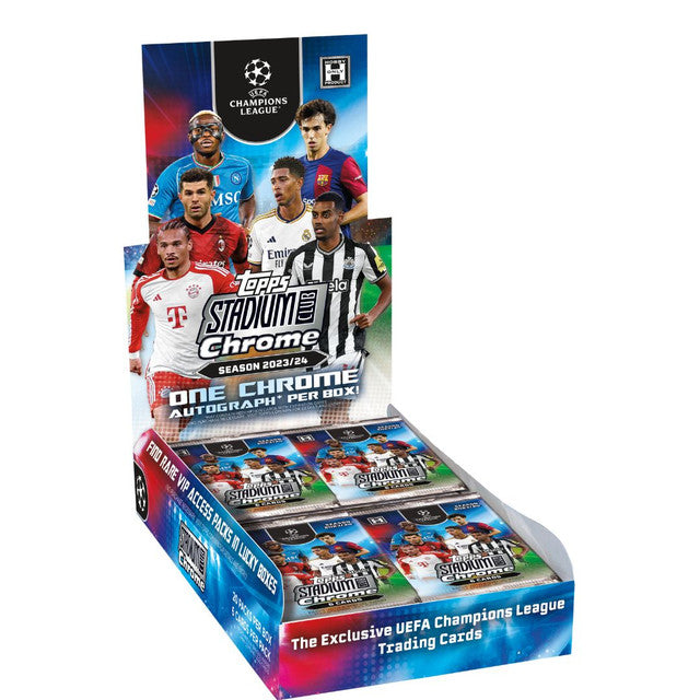 2023-24 Topps Stadium Club Chrome UEFA Champions League Soccer Hobby Pack